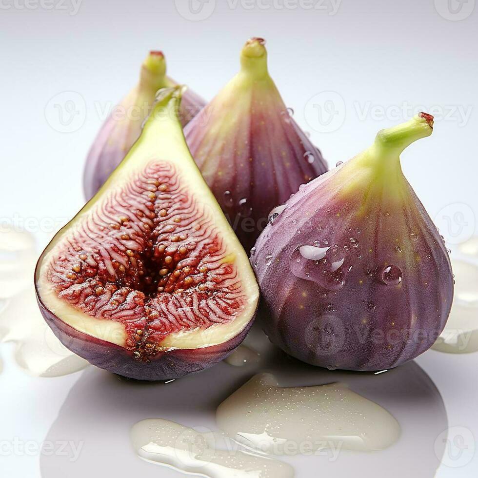 AI generated closeup photo of figs on an isolated white background