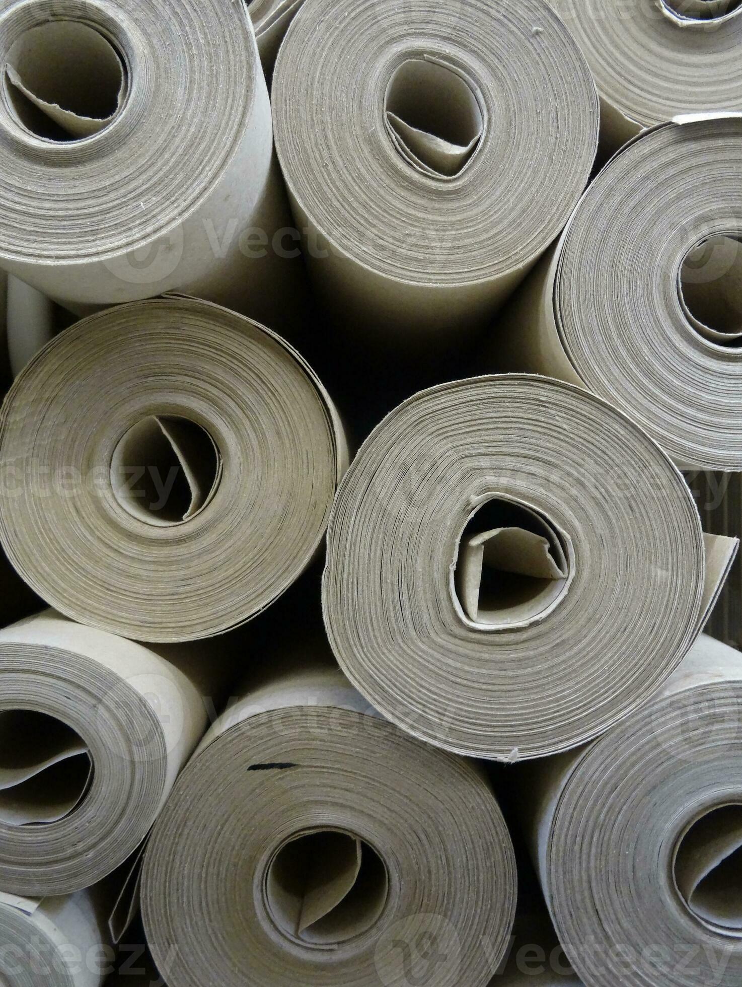 Brown Craft Paper In Rolls Stacked Close Up 36128940 Stock Photo at