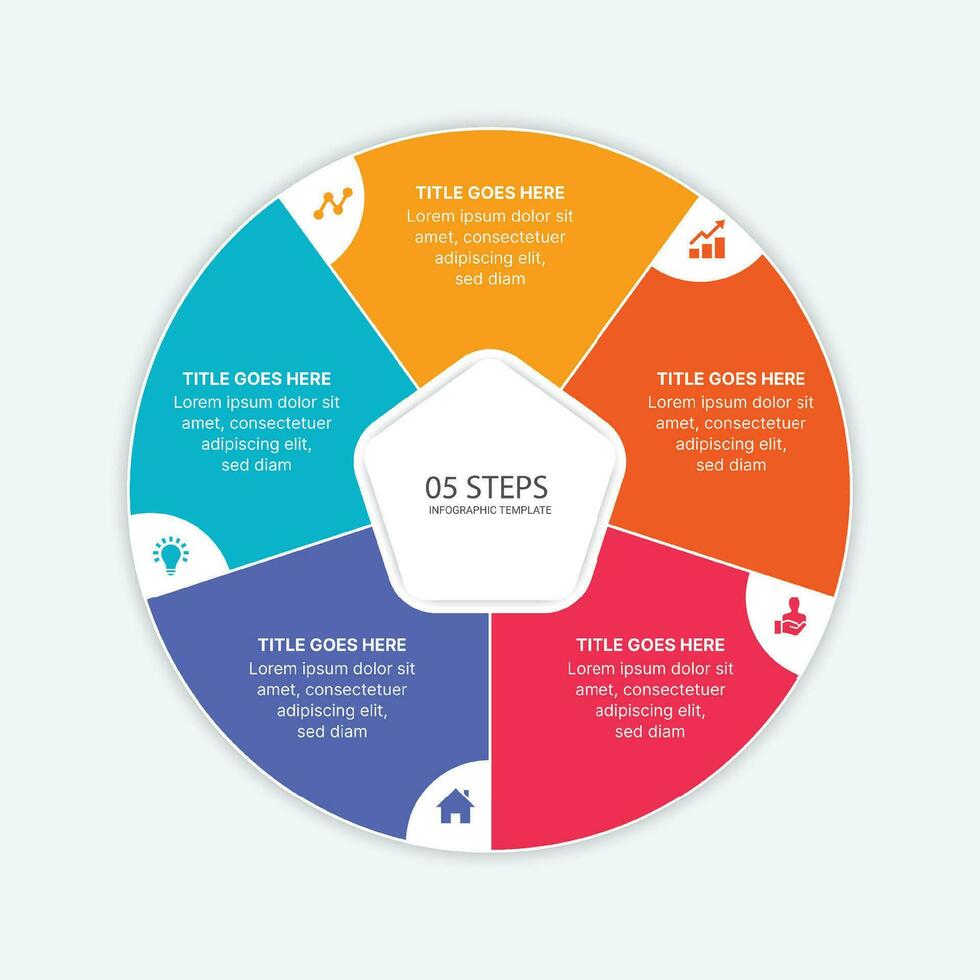 Circle Round Cycle Business Infographic Design Template with 5 Options vector