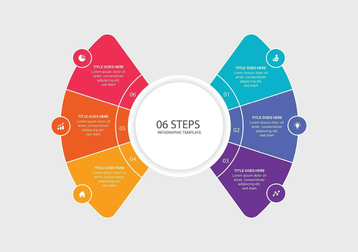 circulo redondo ciclo negocio infografía diseño modelo con 6 6 opciones vector