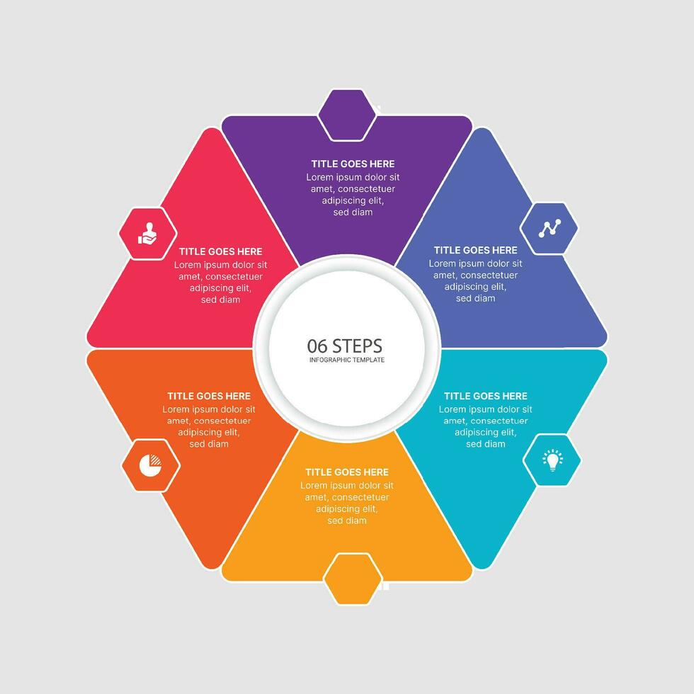 Circle Round Cycle Business Infographic Design Template with 6 Options vector