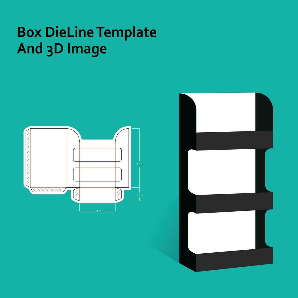 display stand box dieline template, vector design