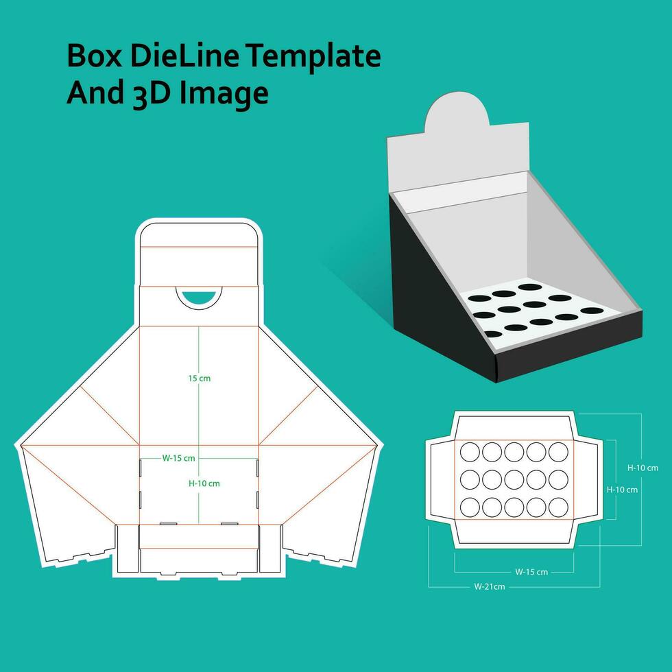 Counter display box dieline template 36129254 Vector Art at Vecteezy
