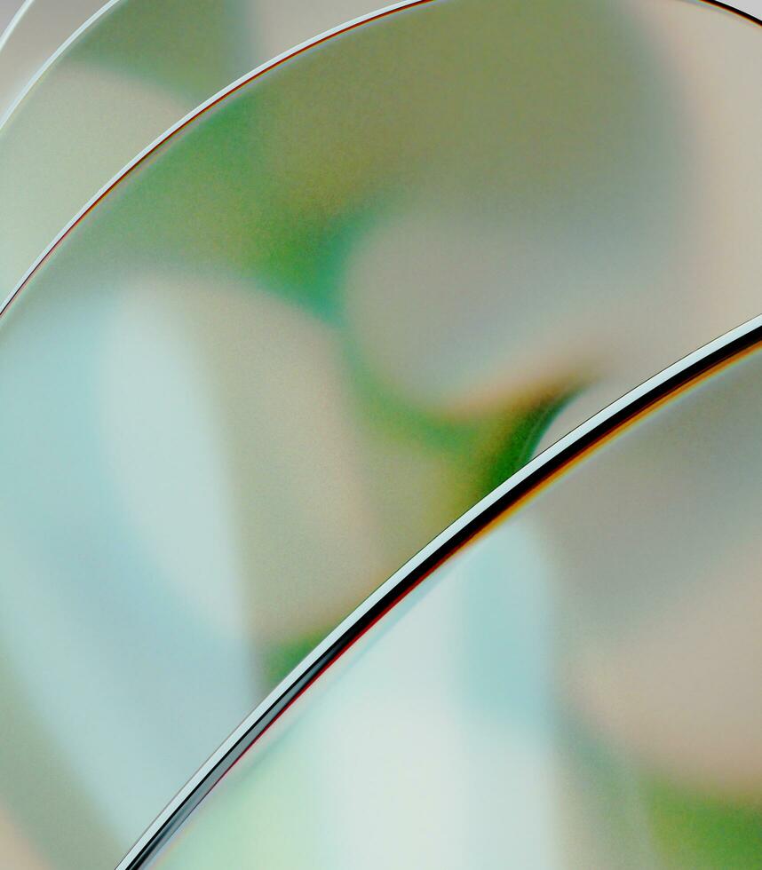 clean elegant green and white glass abstract geometry background wallpaper 3d rendering photo