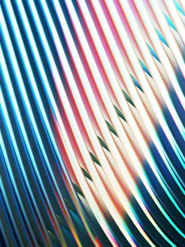 3d rendering of blue and red clean abstarct twisted round geometry background wallpaper with dispersion effect. mobile phone wallpaper photo