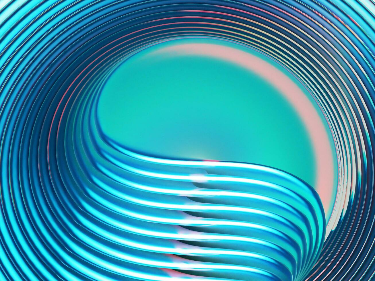 elegant and fresh blue and red accent twisted rounded abstract background wallpaper with dispersion effect 3d rendering photo
