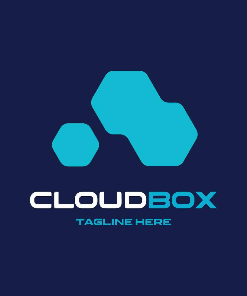 nube caja logo modelo vector