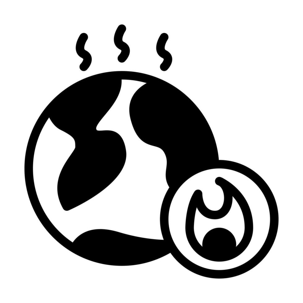 global warming glyph icon vector