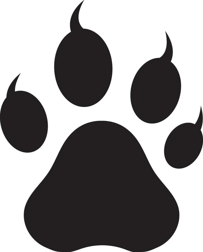 Dog Paw with claws and nails Animal paw claws print vector illustrations Different animal paw with claws nails print vector illustrations