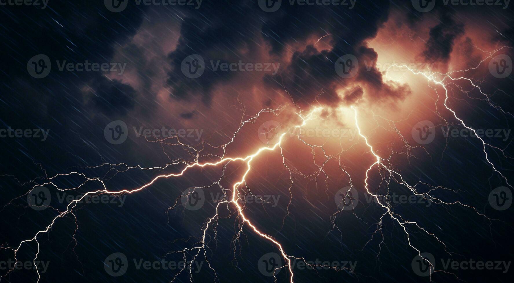 AI generated lightning in the sky, lightning in the night, fantastic lightning scene in the night, stormy day, lightning background, storm in the dark photo