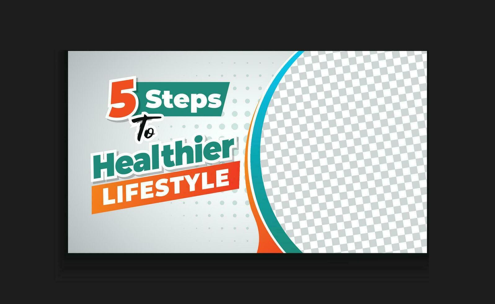 Healthy lifestyle and health tips online eye catching thumbnail Attractive video template Medical healthcare editable banner Vector design