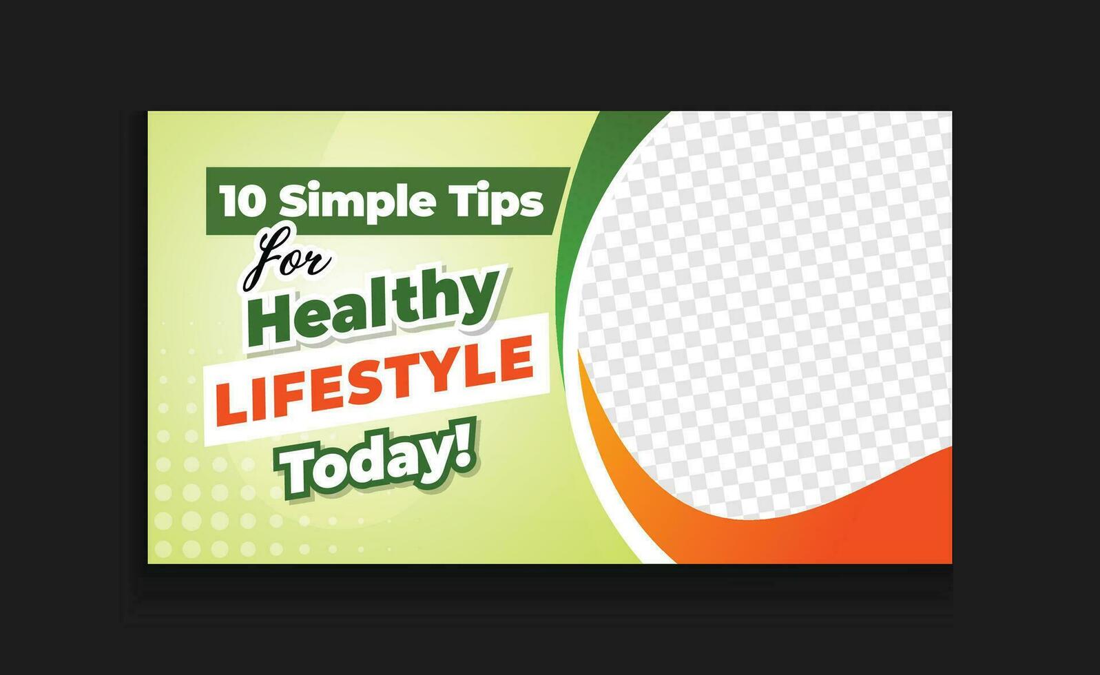 Healthy lifestyle and health tips online eye catching thumbnail Attractive video template Medical healthcare editable banner Vector design