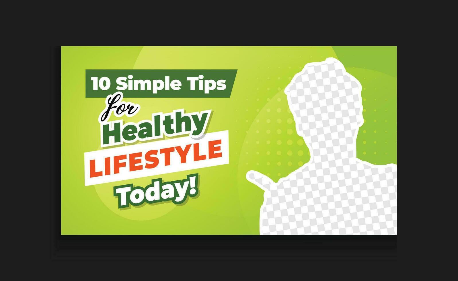 Healthy lifestyle and health tips online eye catching thumbnail Attractive video template Medical healthcare editable banner Vector design