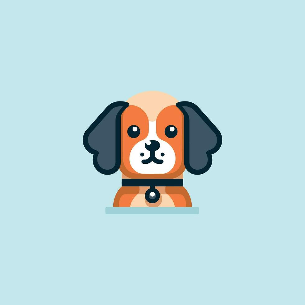 Flat dog portrait vector illustration