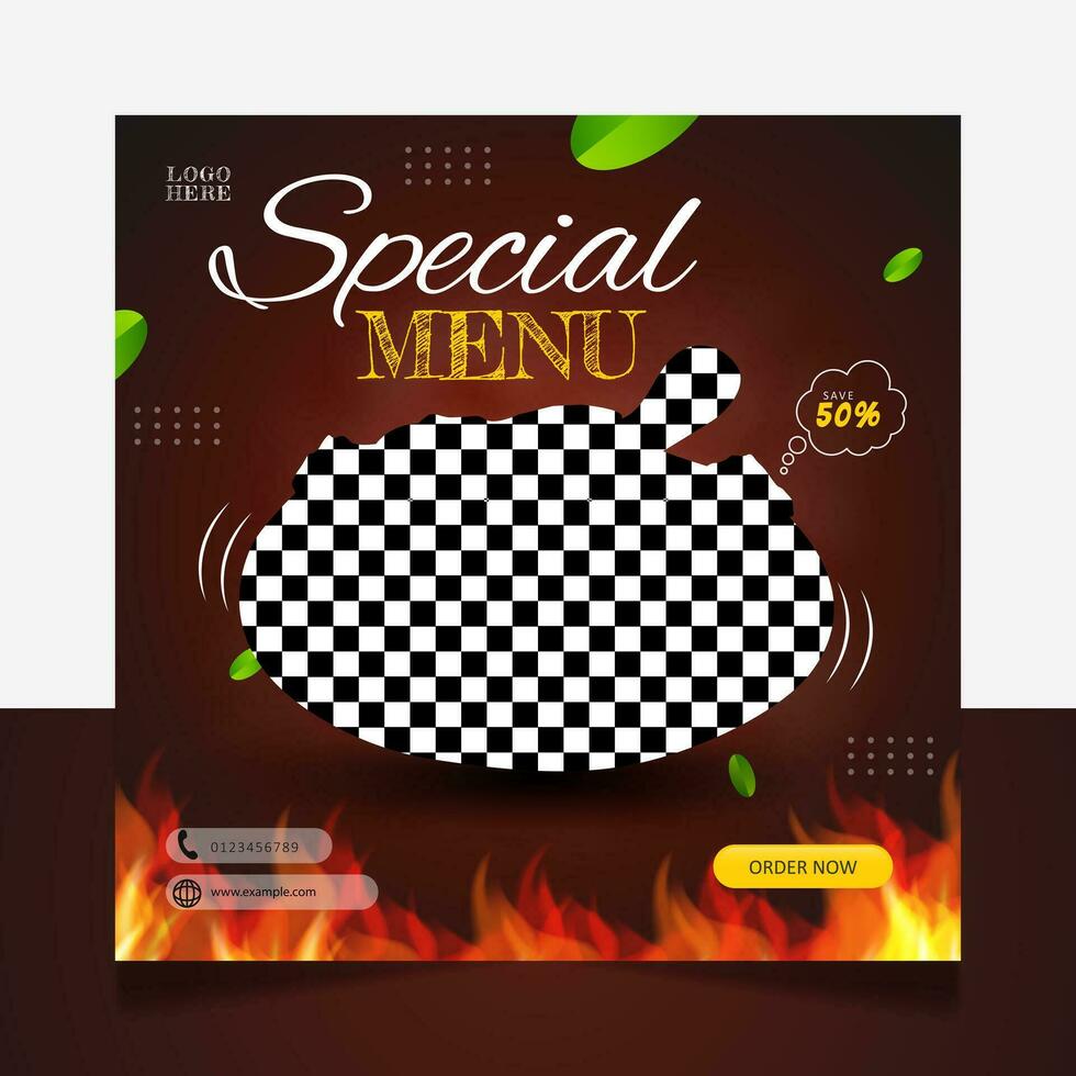 Special food menu social media post template vector