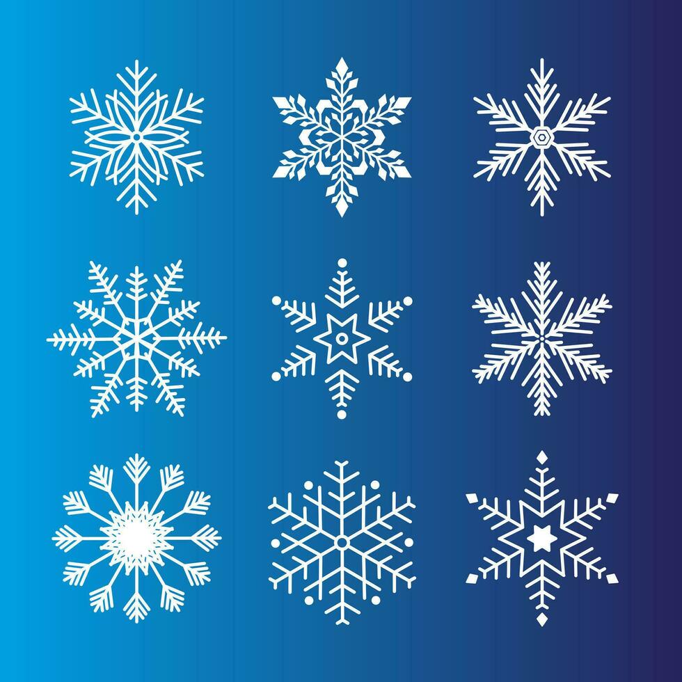 Free vector set of snowflakes design for christmas