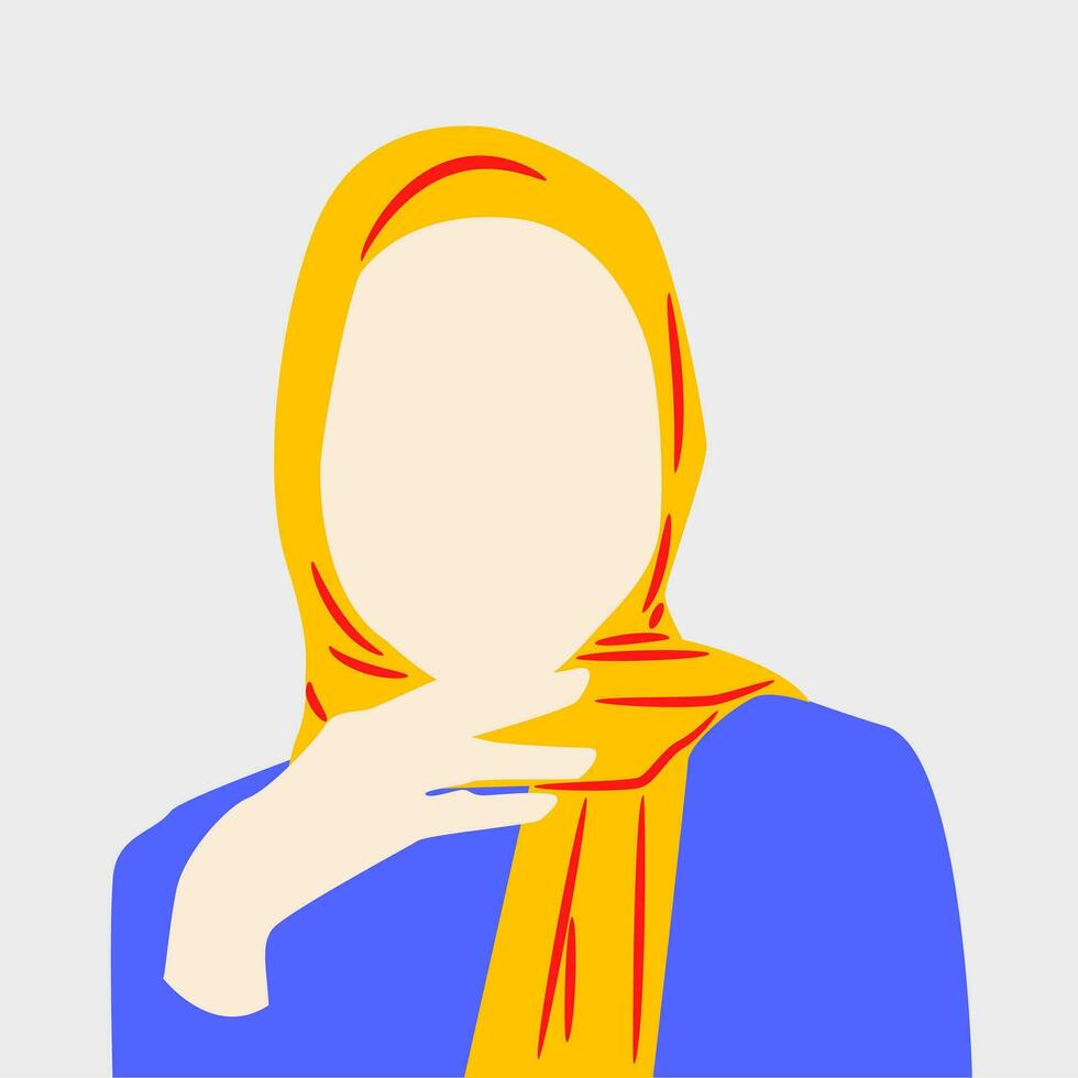 Woman in hijab illustration in vibrant color vector