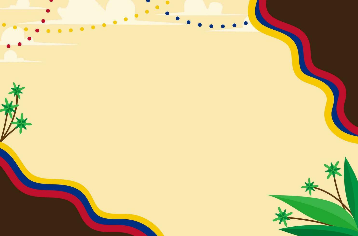 banner background for colombian independence day celebration vector