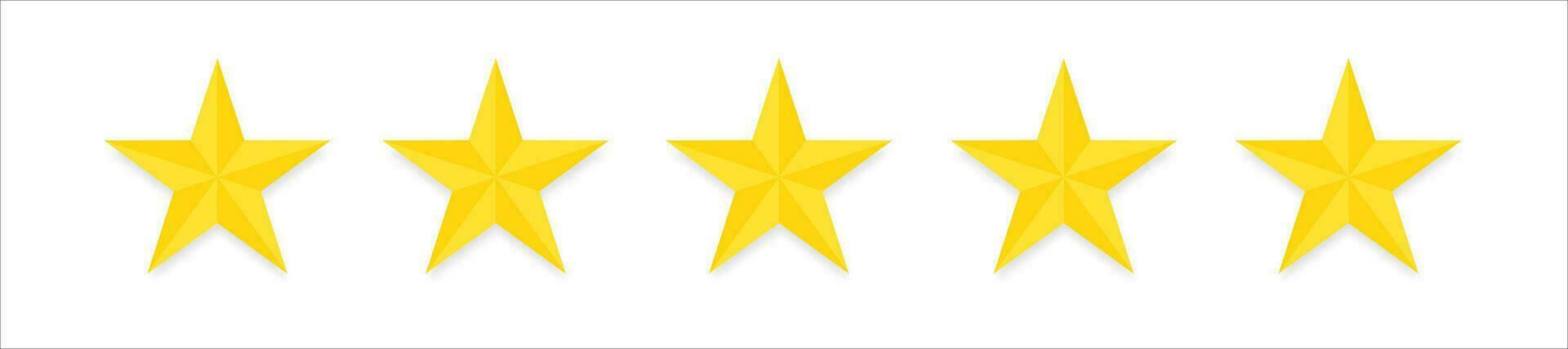 5 STAR. Star icon sign. Five stars customer product rating review flat icon for apps and websites vector