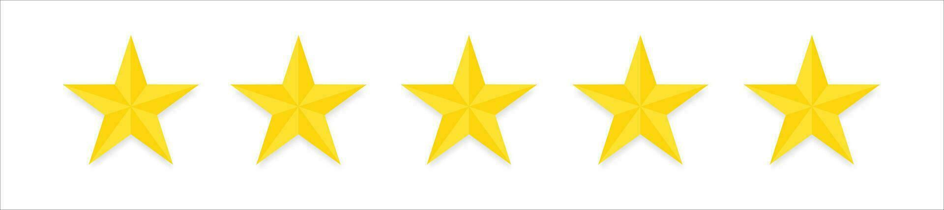 5 STAR. Star icon sign. Five stars customer product rating review flat icon for apps and websites vector