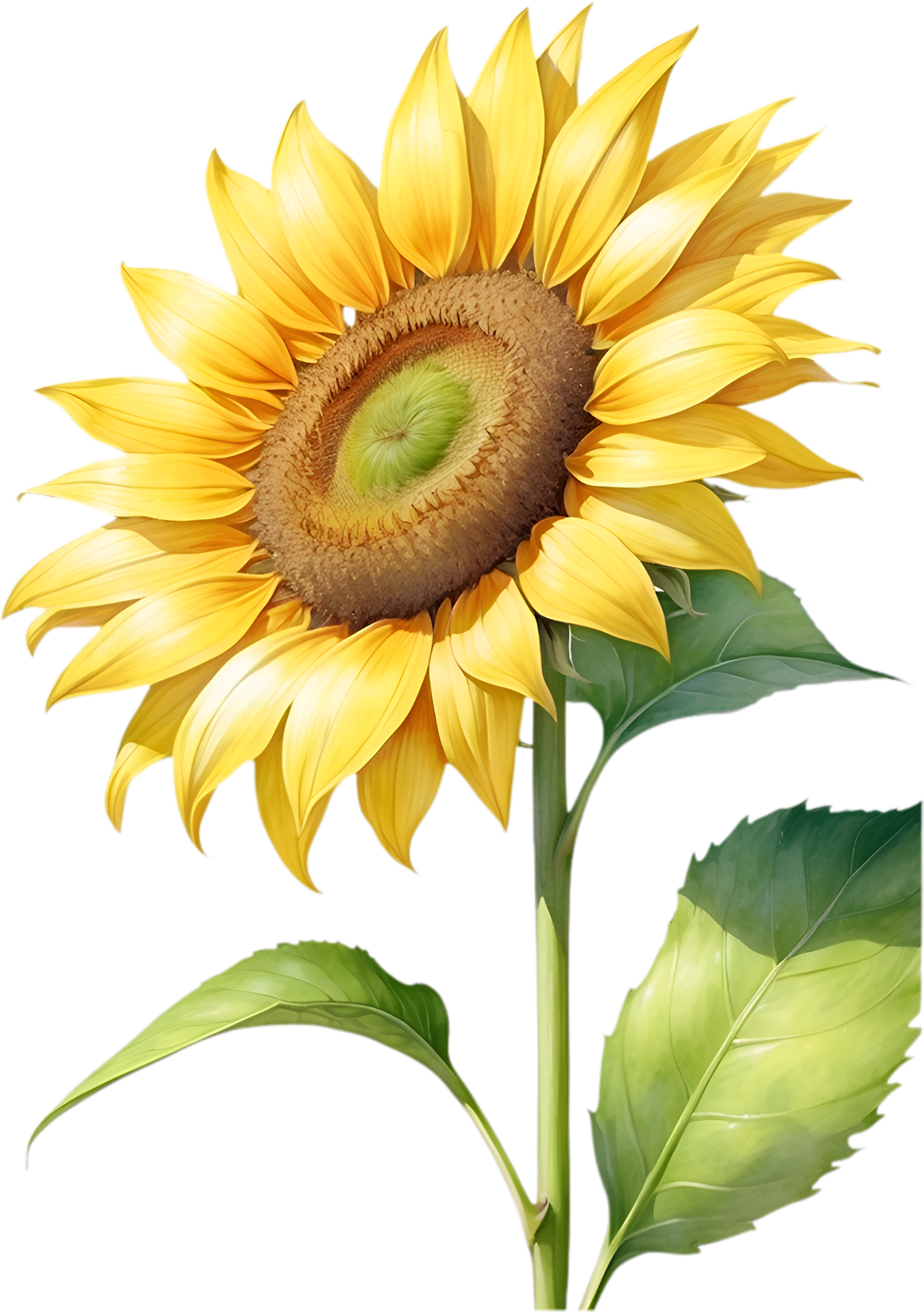 AI generated Watercolor painting of Sunflower. Ai-Generated 36130113 PNG