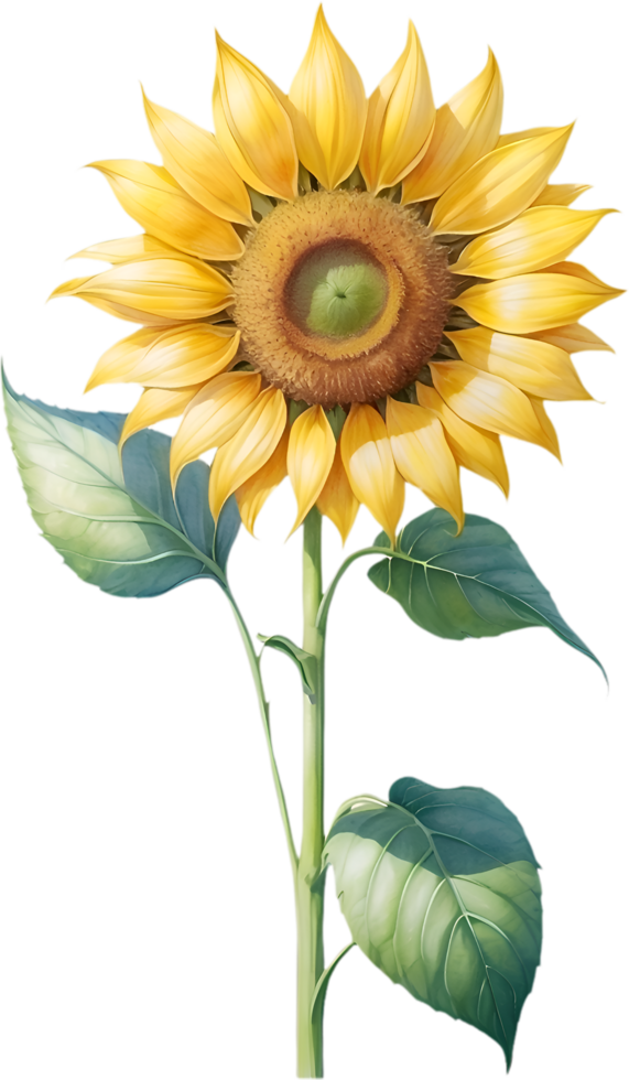 AI generated Watercolor painting of Sunflower. Ai-Generated png