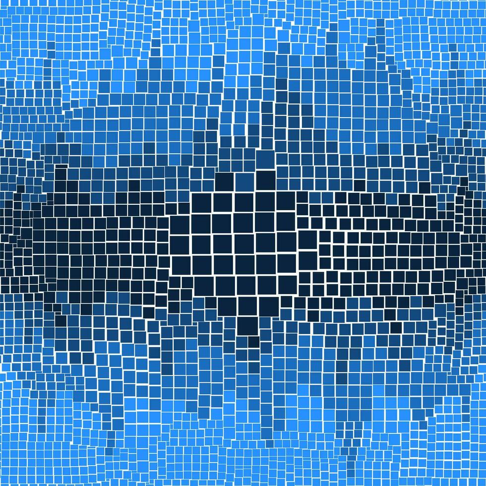 Seamless mosaic texture. Vector blue background. Geometric pattern. Stained glass effect.