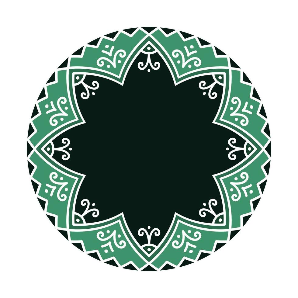 Vector oriental-style circular border. Circular tribal ornament. Black ornament isolated on white background. Wreath with ethnic symbols isolated on a white background. Oriental ornament