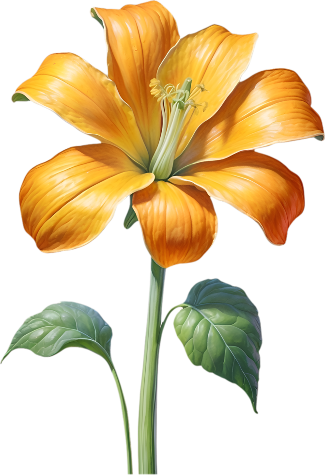 AI generated Watercolor painting of Squash flower. Ai-Generated png