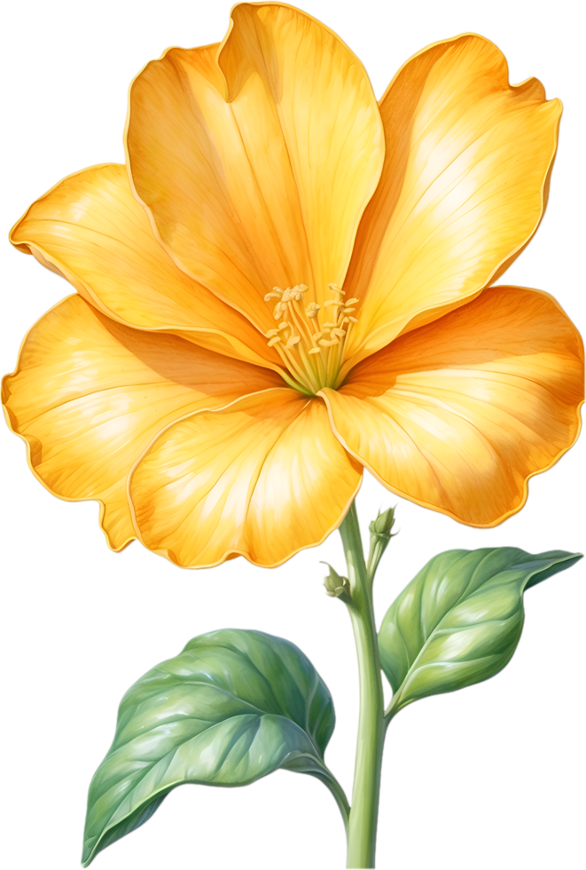 AI generated Watercolor painting of Squash flower. Ai-Generated png