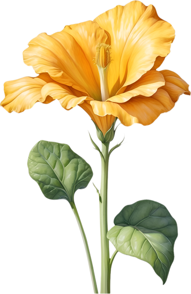 AI generated Watercolor painting of Squash flower. Ai-Generated png