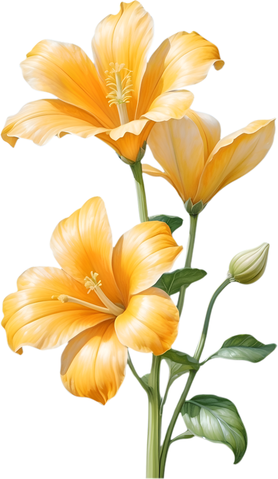 AI generated Watercolor painting of Squash flower. Ai-Generated png