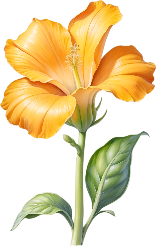 AI generated Watercolor painting of Squash flower. Ai-Generated png