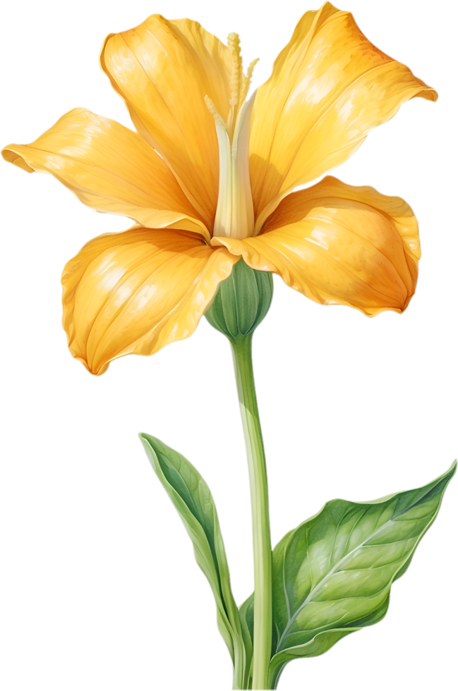 AI generated Watercolor painting of Squash flower. Ai-Generated png