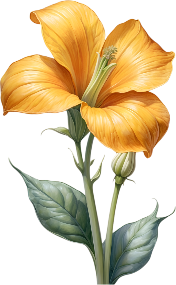 AI generated Watercolor painting of Squash flower. Ai-Generated png