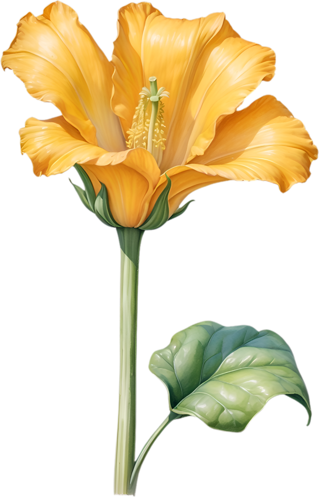 AI generated Watercolor painting of Squash flower. Ai-Generated png