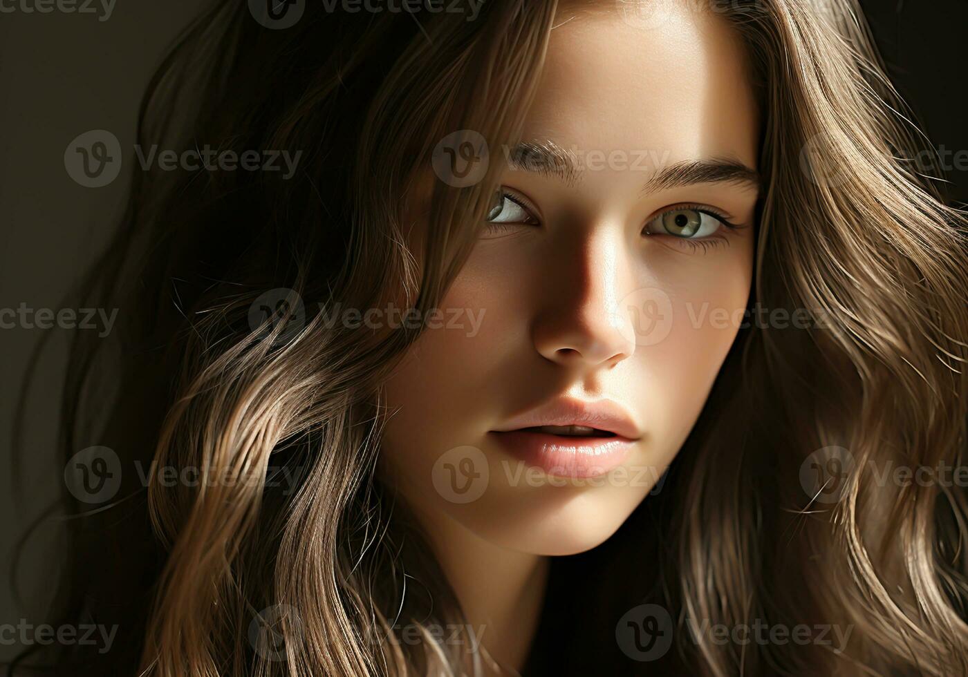 AI generated Portrait of woman with captivating beauty. AI generated photo