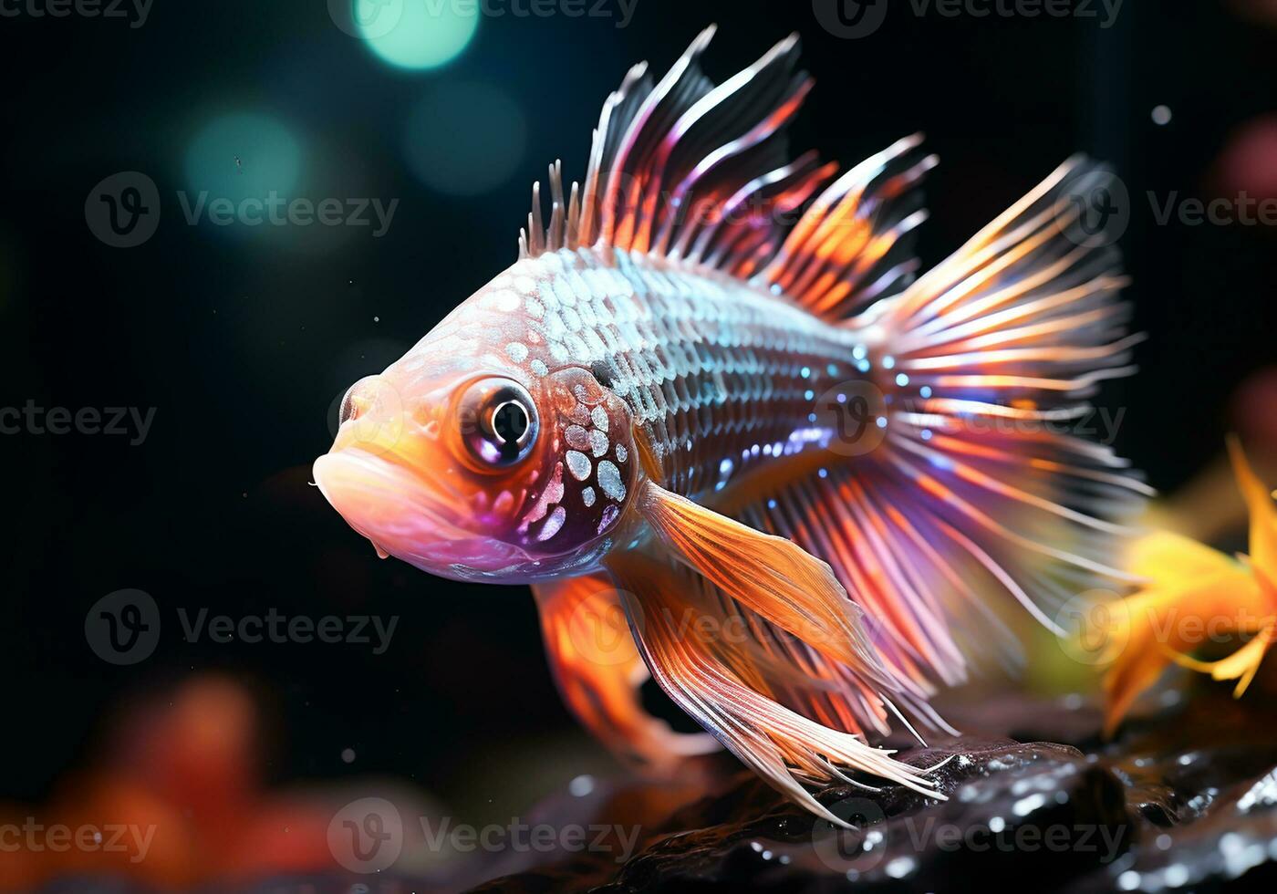 AI generated Colorful fish in the ocean. Underwater life photo