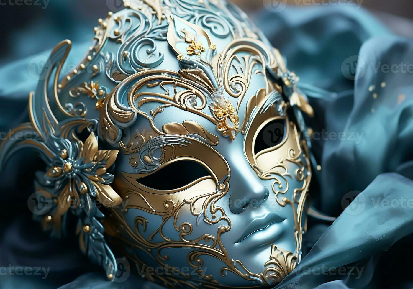 AI generated Venetian carnival mask. Tradition and glamour photo