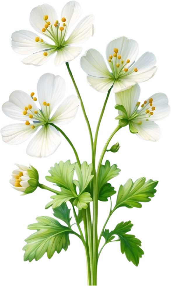 AI generated Watercolor painting of Coriander flowers. Ai-Generated png