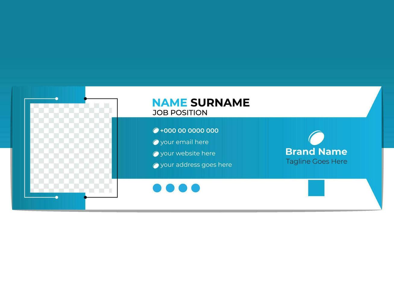 Modern unique email signature design vector