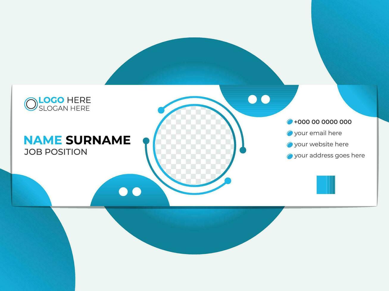 Modern corporate email signature card design template with round shapes for all types of business identity growth or promotion vector