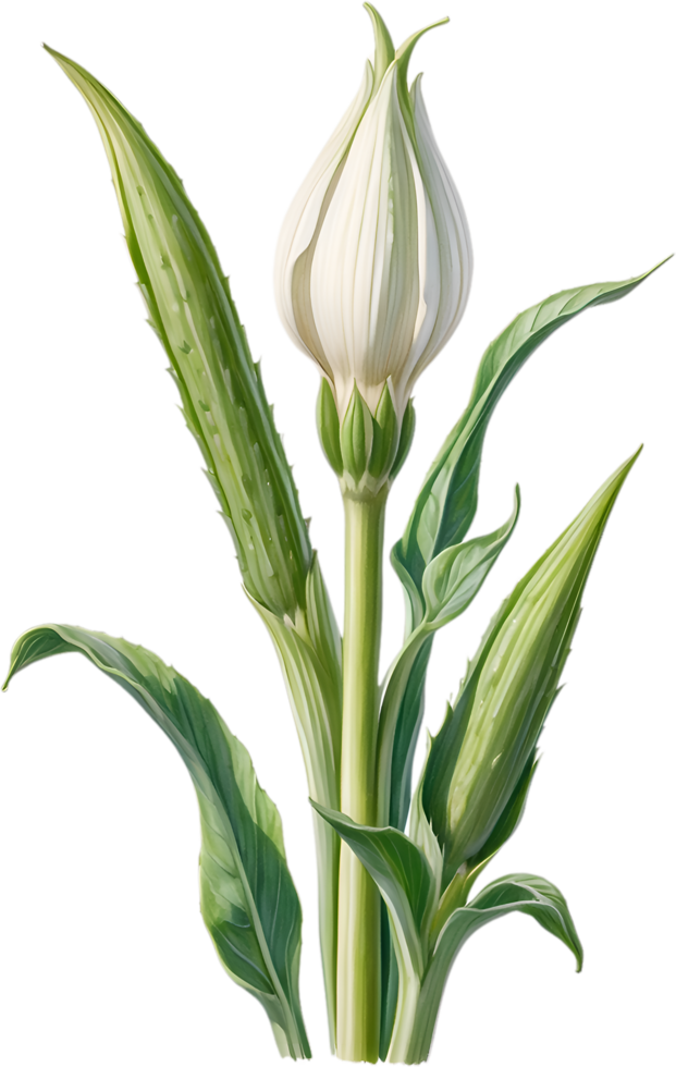 AI generated Watercolor painting of Okra flower. Ai-Generated png