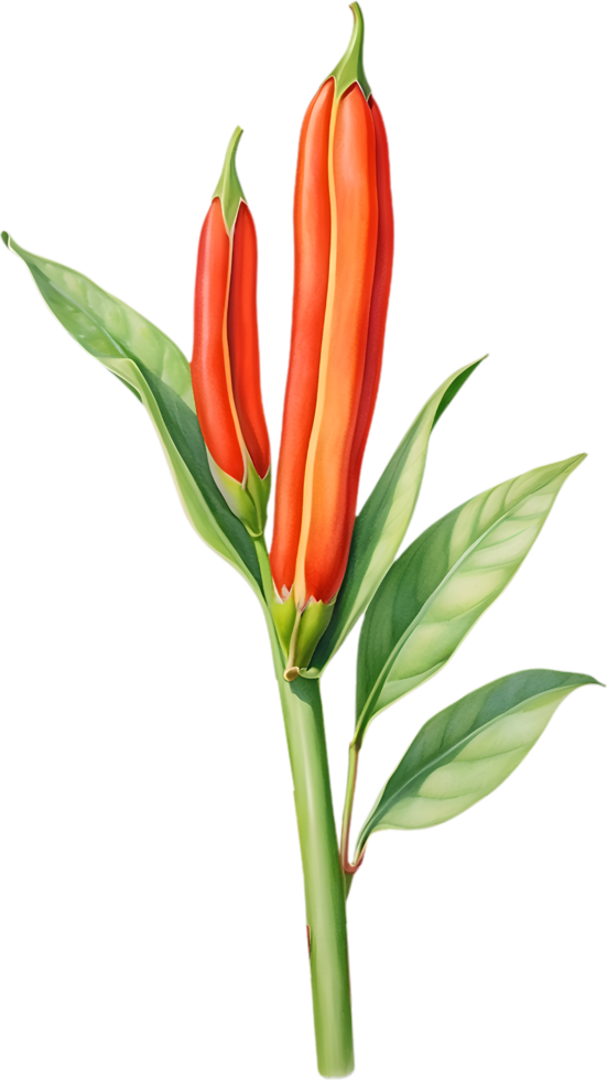 AI generated Watercolor painting of Scarlet Emperor Runner Beans flower. Ai-Generated png