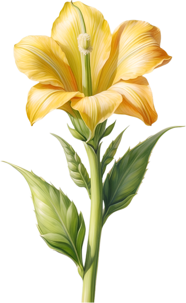 AI generated Watercolor painting of Okra flower. Ai-Generated png