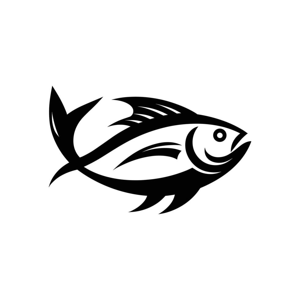 Clean and Minimal Vector Illustration of Silhouetted Ocean Tuna Fish Logo