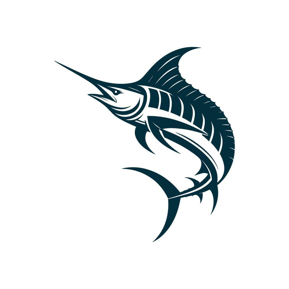 vector icono ilustración silueta azul aguja pescar logo