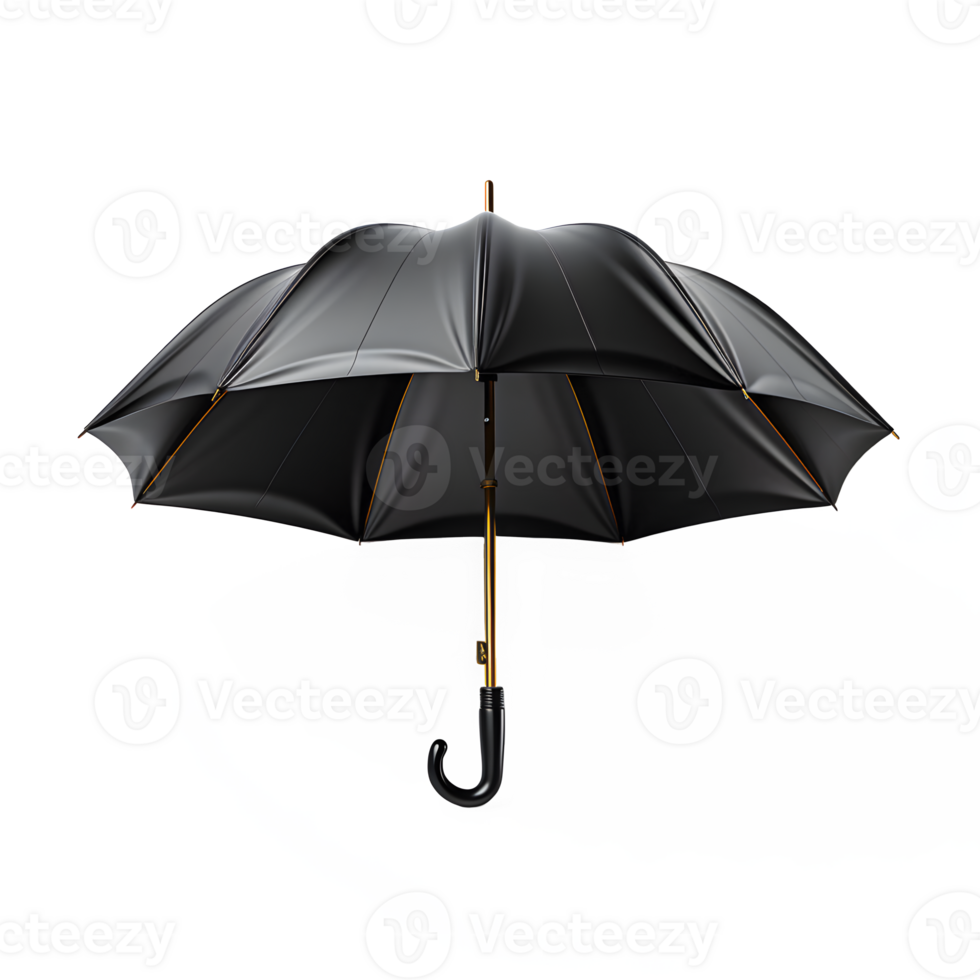 AI generated black umbrella isolated on transparent background ,umbrella png ,generative ai