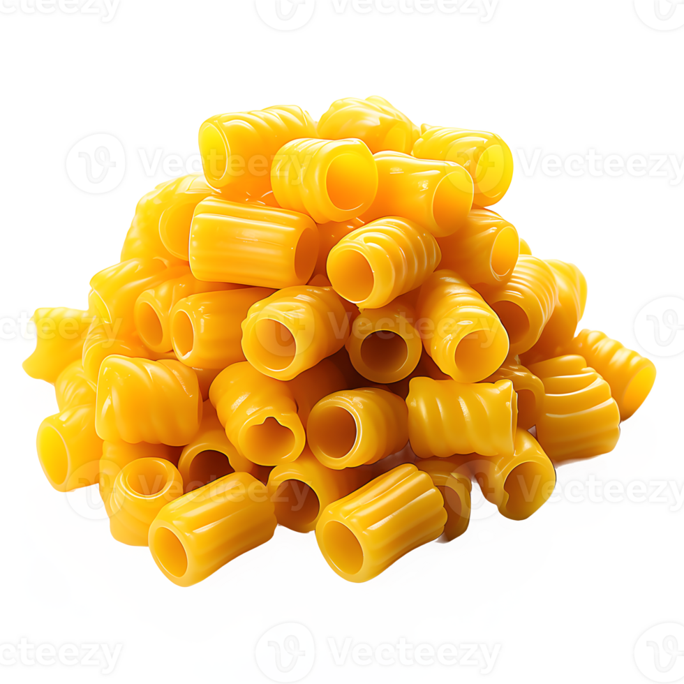 AI generated Dried macaroni isolated on transparent background ,dry pasta png ,generative ai