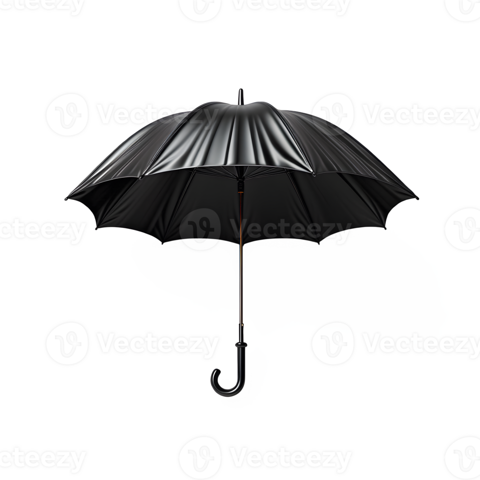 AI generated black umbrella isolated on transparent background ,umbrella png ,generative ai